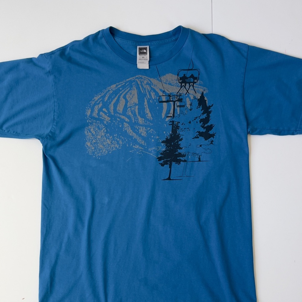 The North Face Blue Graphic Mountain Tee - Casual Men’s Shirt